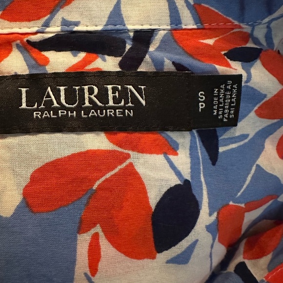 Lauren Ralph Lauren multicolor button down shirt petite size S/P - Picture 3 of 10